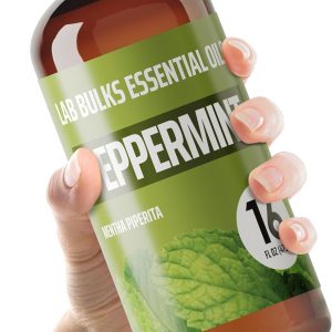 Lab Bulks Essential Oil Peppermint Essential Oil, 16 oz Bottle for Diffusers, House Cleaning, Candles, 1 Pack, Aromatherapy Oil