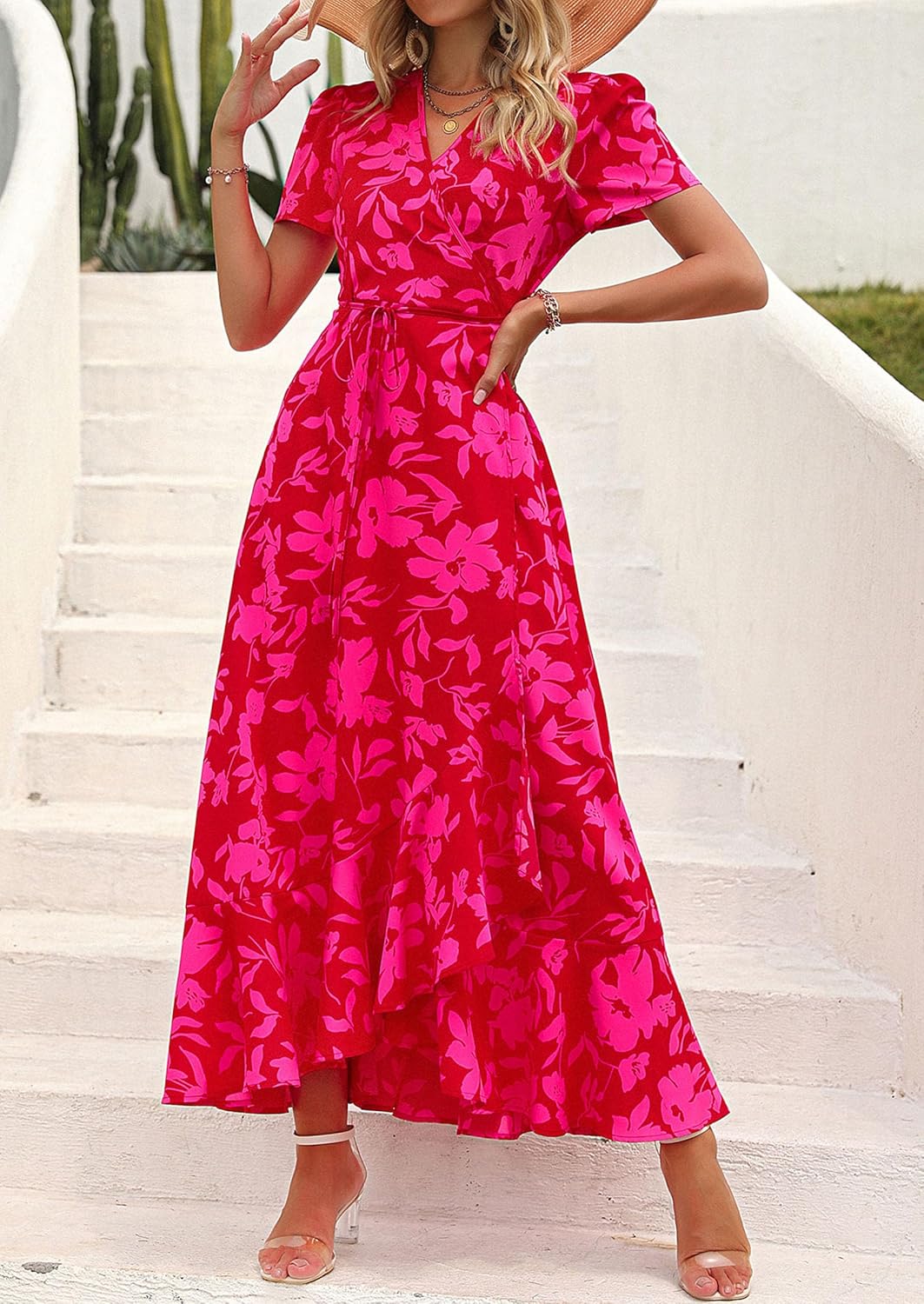 PRETTYGARDEN Women's Boho Floral V-Neck Maxi Dresses - Image 7