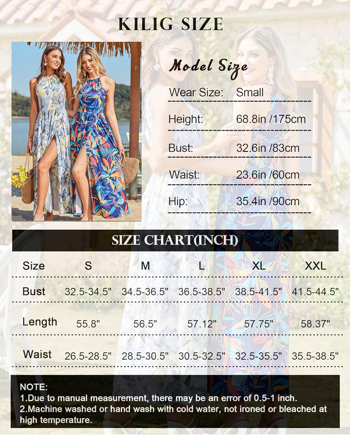 KILIG Womens Summer Floral Beach Split Maxi Dress - Image 5