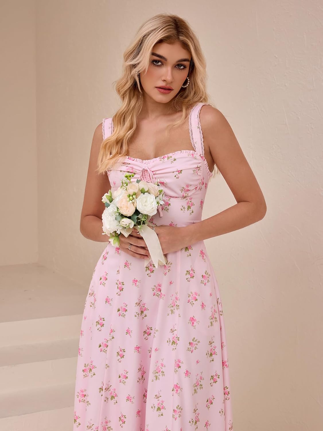KUTUMAI Floral Corset Midi Summer Dress 2026 Pockets - Image 4