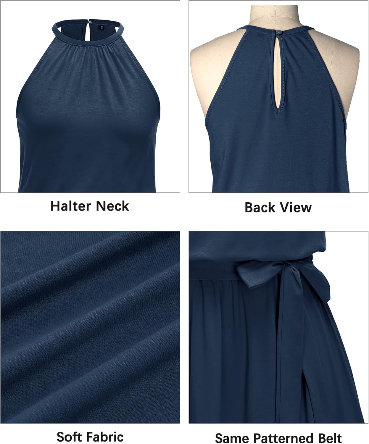 Womens Halter Sundress: Wedding, Beach, Casual, Pockets - Image 5