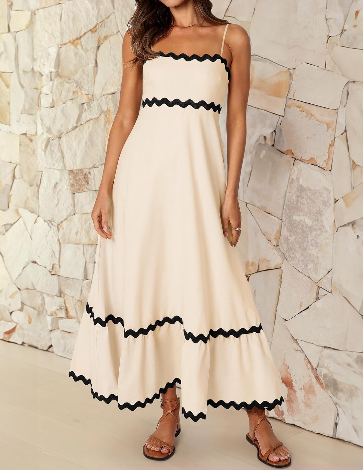ZESICA Women's Backless Smock Flowy A-Line Midi Sundress - Image 2