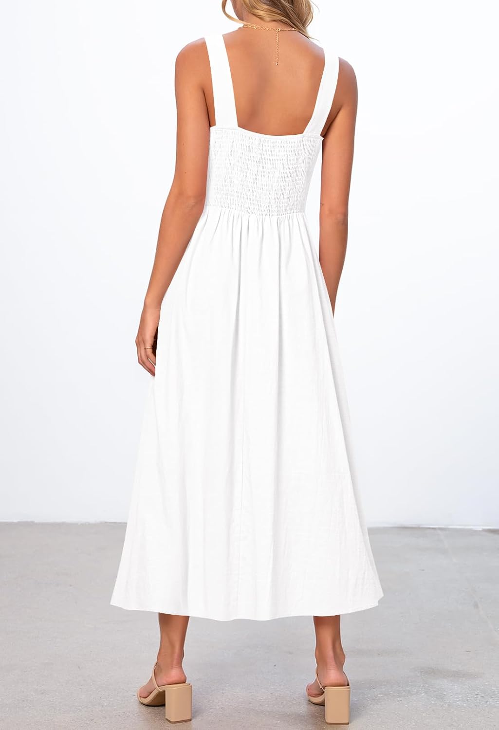 <p><strong>MEROKEETY Womens 2026 Summer Smocked Midi Dress.</strong></p> - Image 3