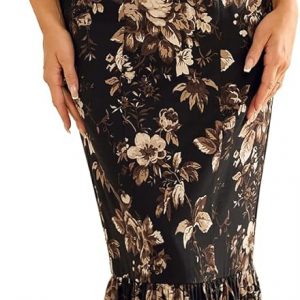 HTZMO Women Casual Summer Floral Maxi Dress Square Neck Boho Wedding Guest Elegant Long Sundress