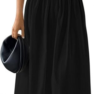 PRETTYGARDEN Women 2026 Summer Elegant Strapless Maxi Dress Tube Top Dress A Line Flowy Long Wedding Party Cocktail Dresses