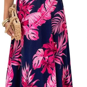 PRETTYGARDEN Sleeveless Floral Summer Maxi Dresses for Women 2026 Tube Top Flowy Long Dress Tropical Beach Vacation Clothes