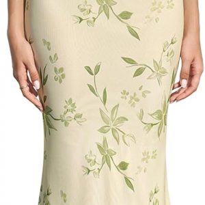 URYIAO Women's Summer Floral Bodycon Maxi Dress Sexy V Neck Backless Halter Tie Formal Wedding Guest Dresses