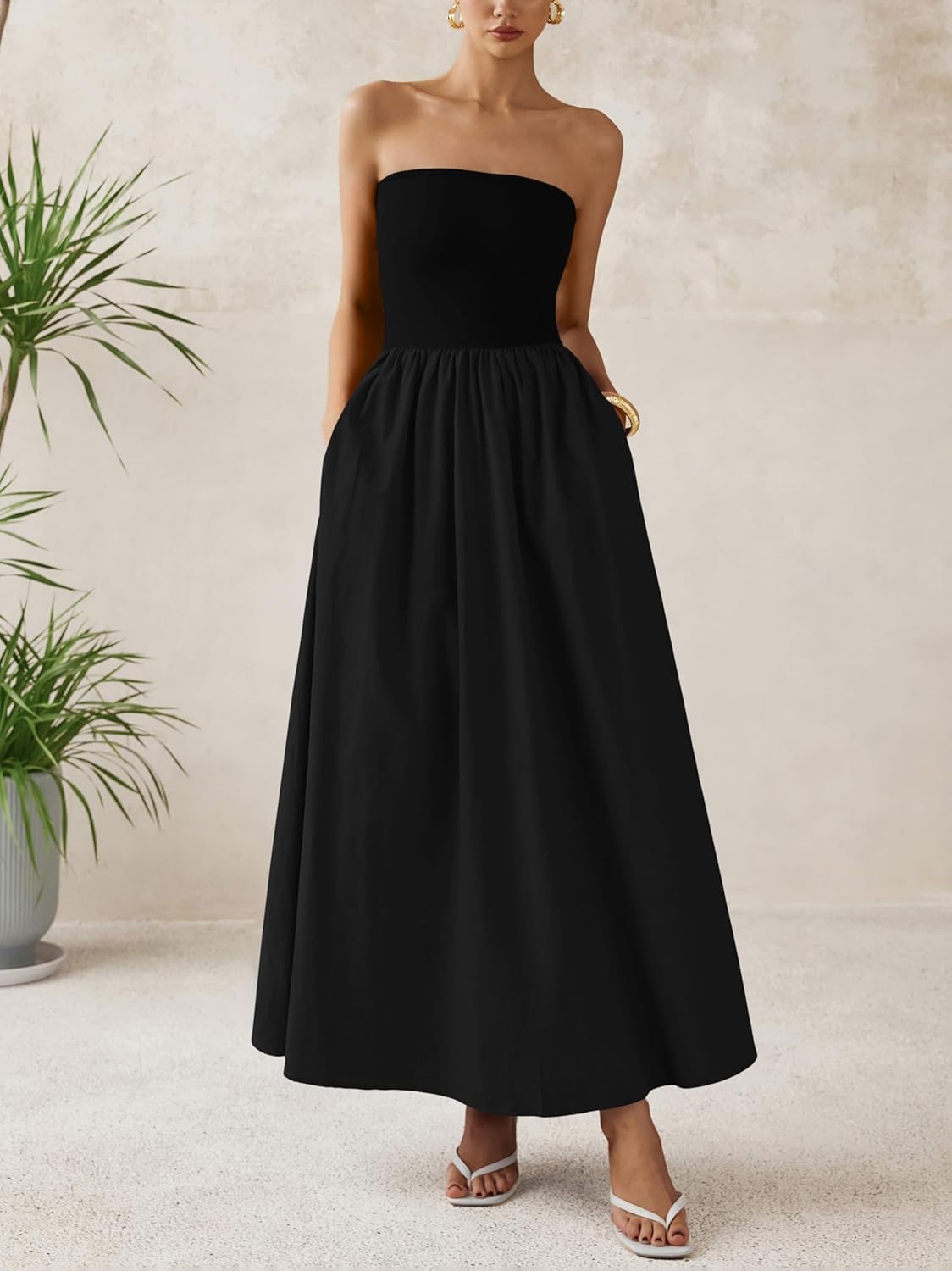 <p><strong>PRETTYGARDEN Women Elegant Strapless Maxi Summer Dress</strong></p> - Image 2